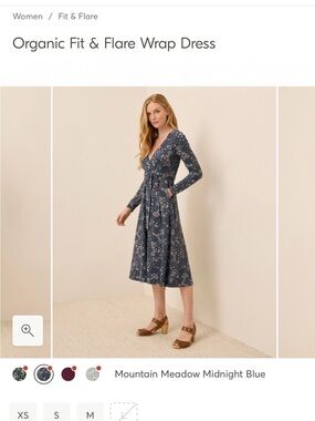 NWOT-PACT ORGANIC FIT & FLARE WRAP DRESS- MEDIUM